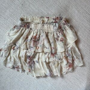 Loveshackfancy ruffle floral mini skirt size medium